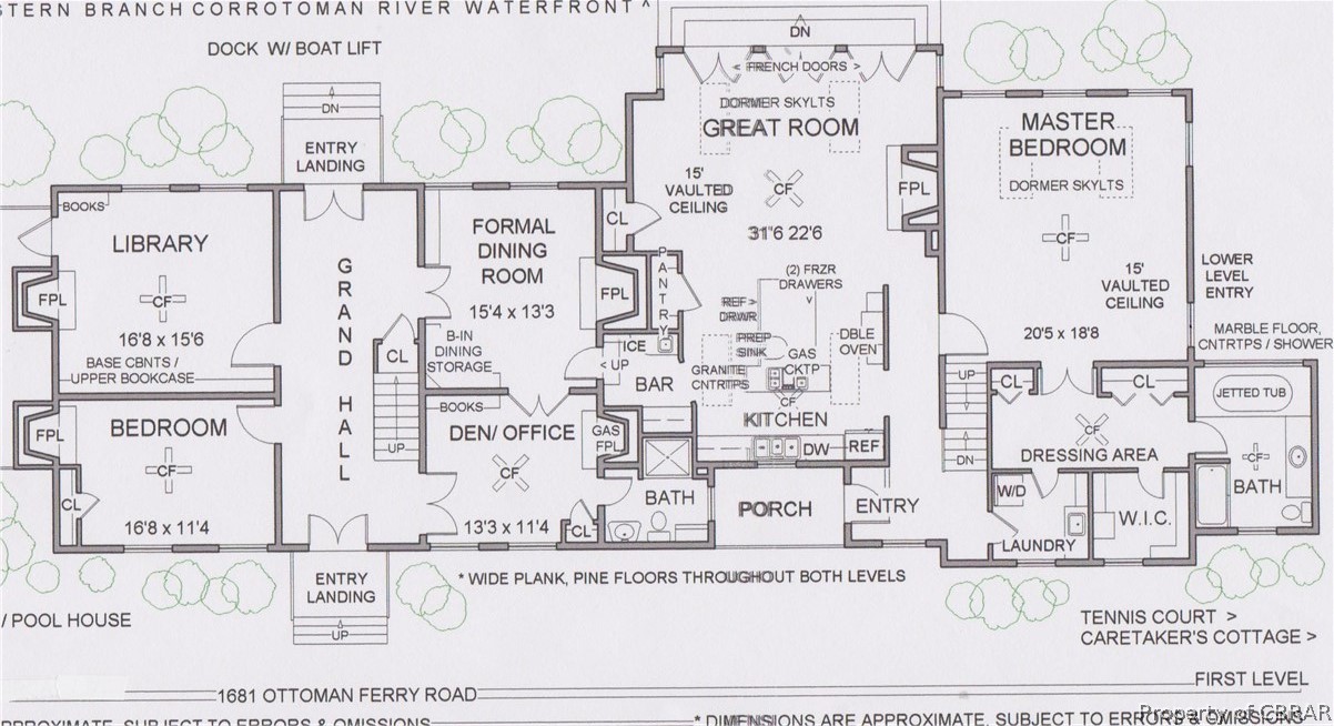1679 Ottoman Ferry Road Lancaster, VA 22503 - Photo 49 of 50 Main Dwelling 1st Floor Plan