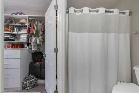 a close view of walk in closet