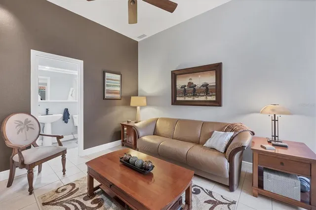 a living room with furniture