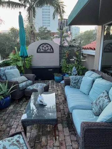 a view of a couches in patio