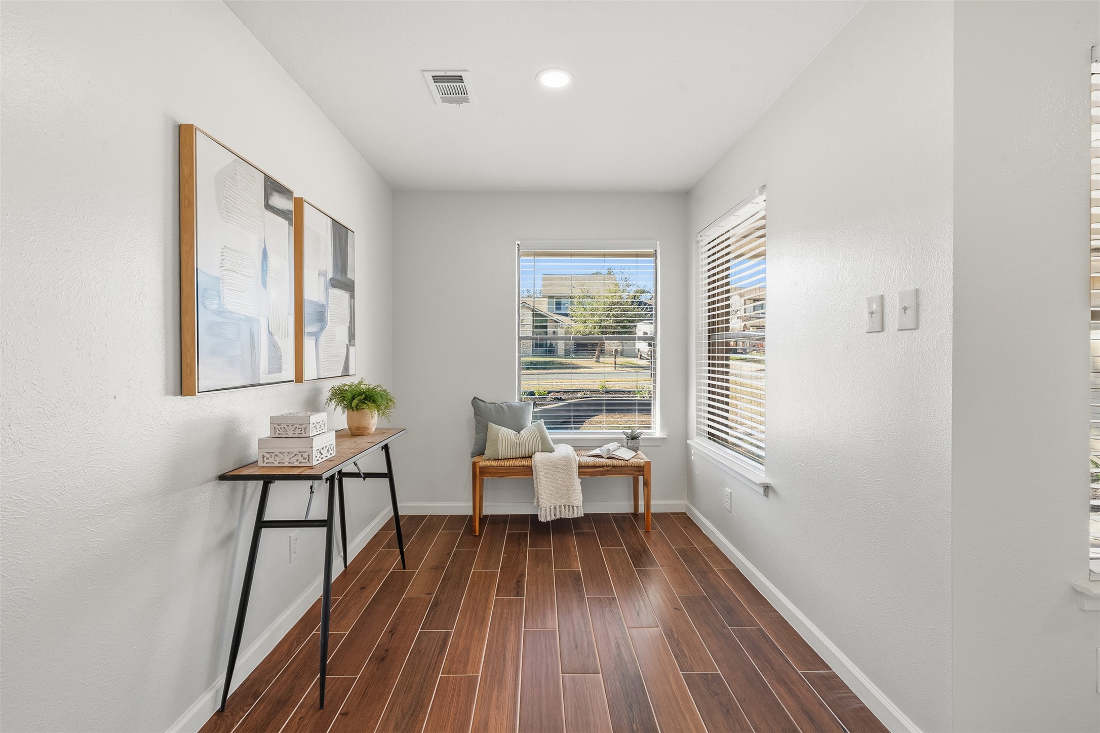 12401 Rusted Nail Cove Austin, TX 78750 - Photo 20 of 34 Office with wood tiled floors and recessed lighting