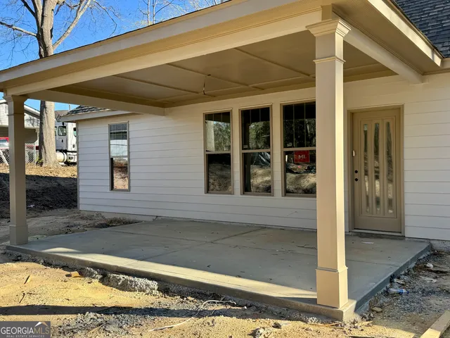 a view of a entryway door front of house