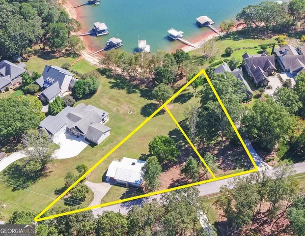 an aerial view of swimming pool