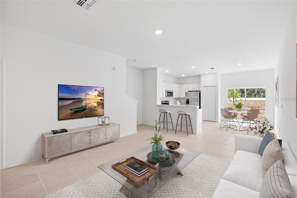 36148 Risa Michele Street Zephyrhills, FL 33541 - Photo 2 of 34 a living room with furniture and a flat screen tv