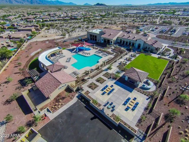 an ocean view with outdoor seating
