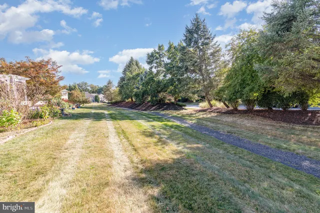 a view of a swimming pool and an outdoor space