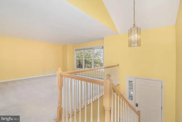 a view of a room with a window