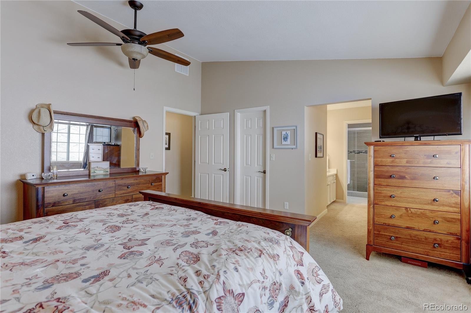 431 Mountain Chickadee Road Highlands Ranch, CO 80126 - Photo 18 of 38 a bedroom with a bed and a television