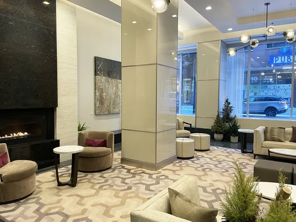 a living room with furniture