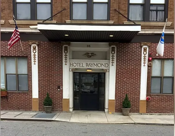 a front view of a building with entryway