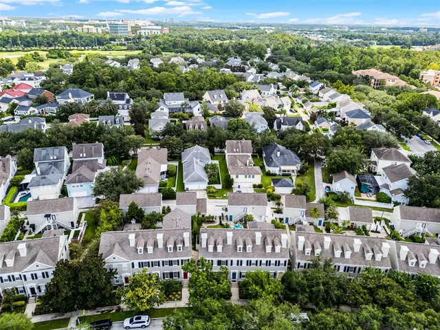 an aerial view of multiple house