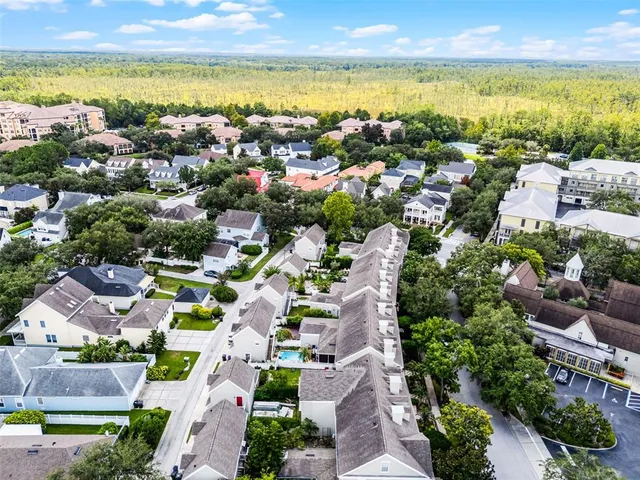 an aerial view of lake residential houses with outdoor space and swimming pool