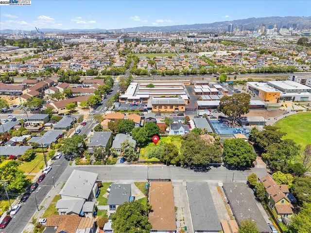 an aerial view of a city