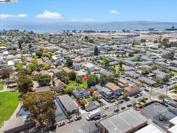 an aerial view of a city
