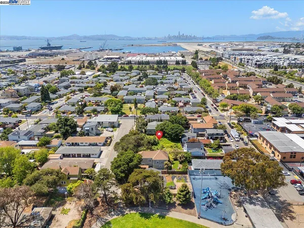 an aerial view of multiple house