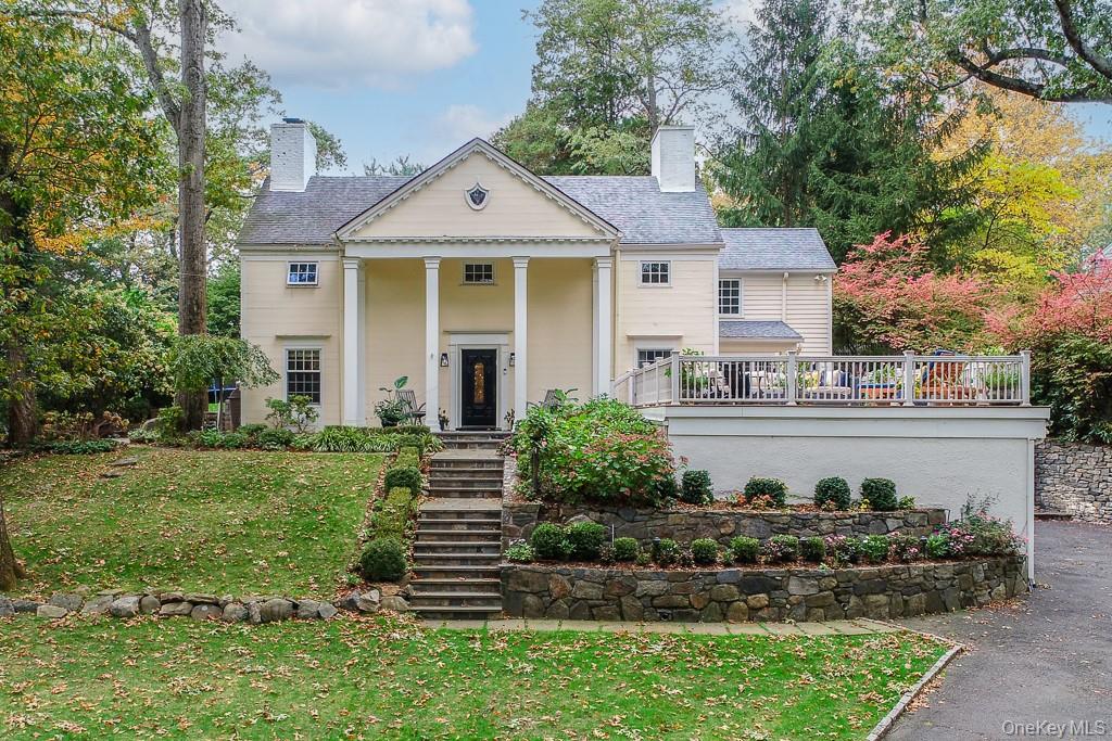 94 Round Hill Road Scarsdale, NY 10583 - Photo 2 of 46 A closer view of the elegant, Collet-built, residence.