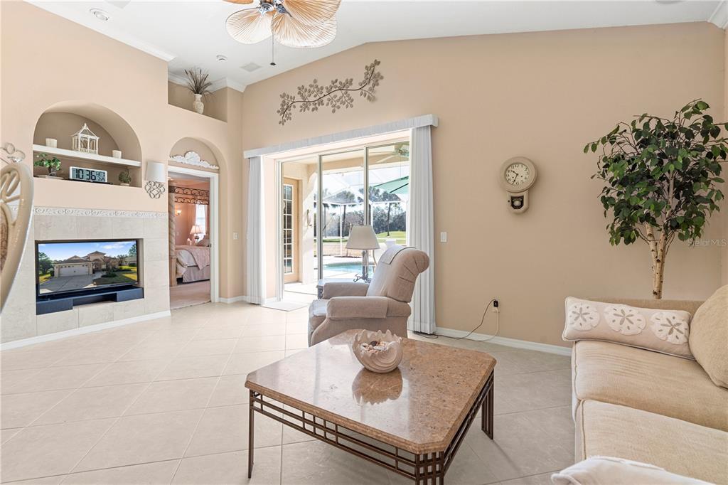 3408 Stonebridge Trail Valrico, FL 33596 - Photo 26 of 53 a living room with furniture and a fireplace