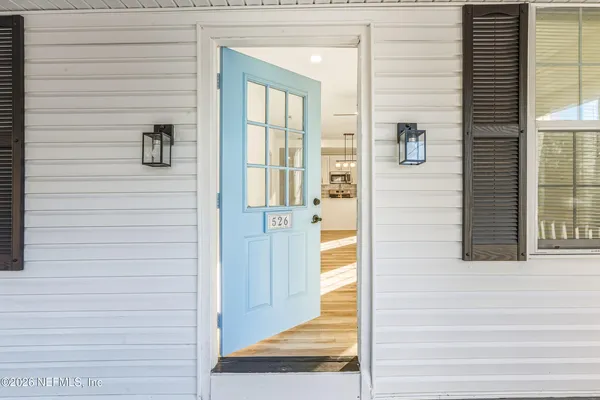 a view of front door of house