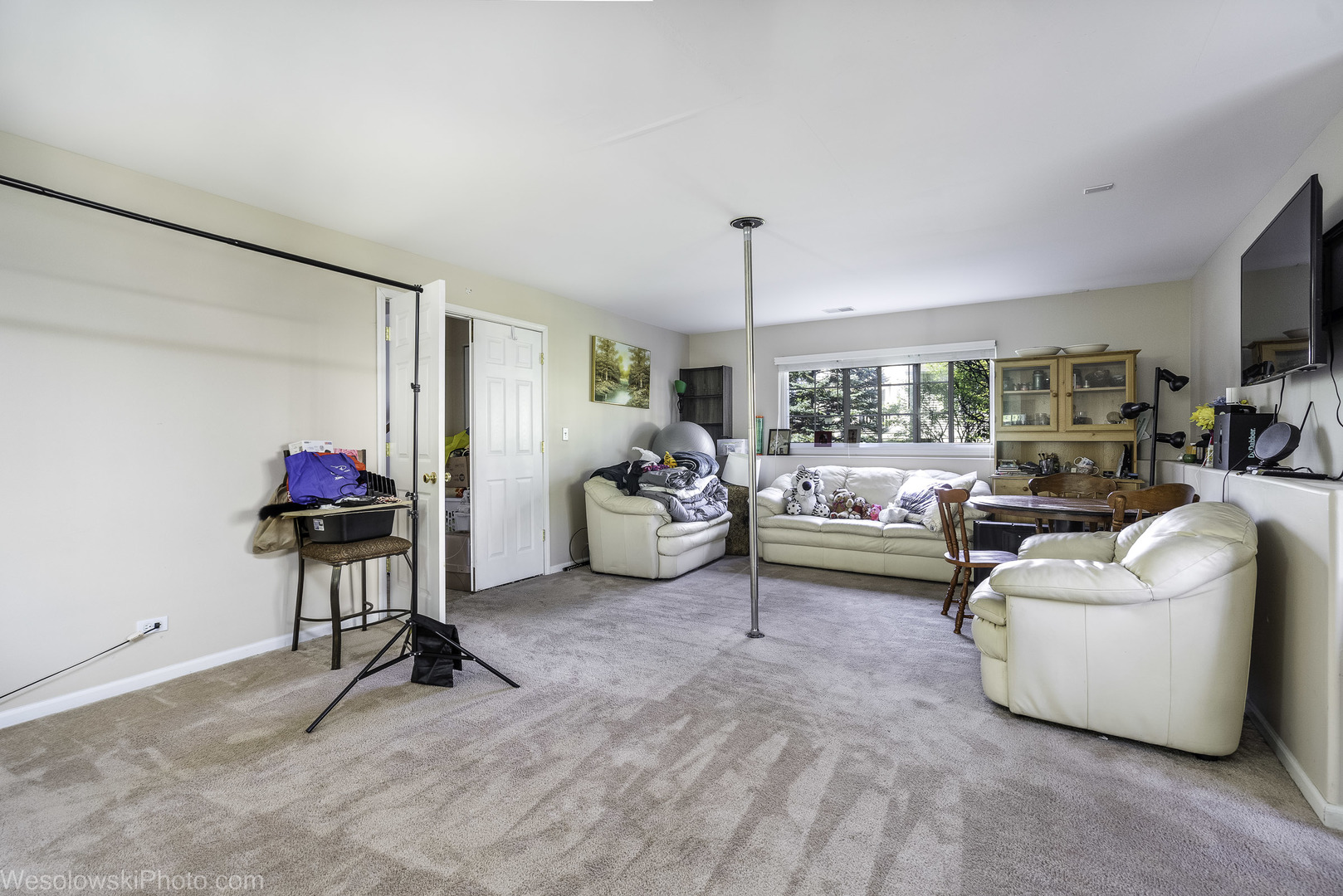 644 South Rosehall Lane, Unit 644 Round Lake, IL 60073 - Photo 19 of 33 a living room with furniture a window and gym equipment
