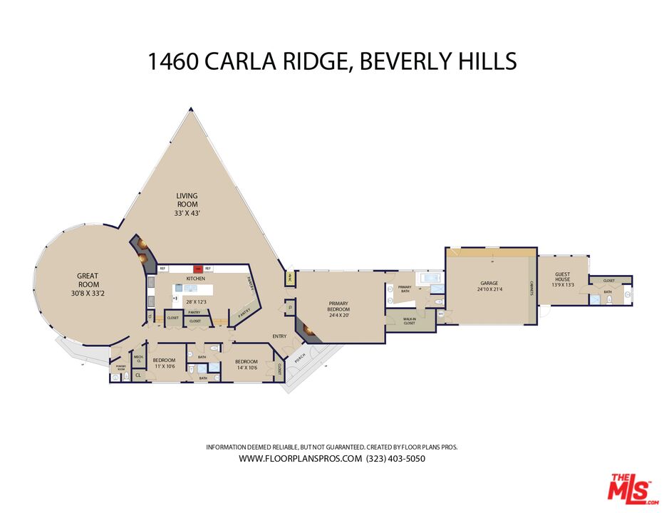 1460 Carla Ridge Beverly Hills, CA 90210 - Photo 19 of 20 a picture of a floor plan
