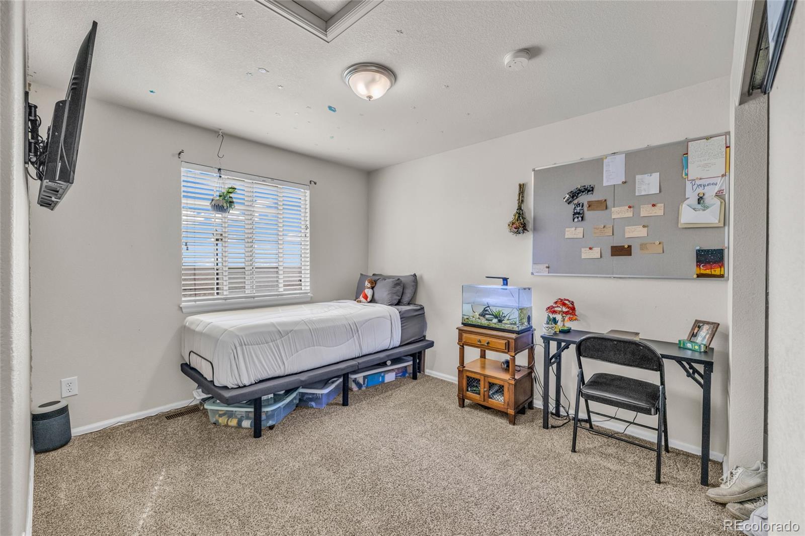 6132 Graden Street Frederick, CO 80530 - Photo 19 of 28 a bedroom with furniture and a book shelf