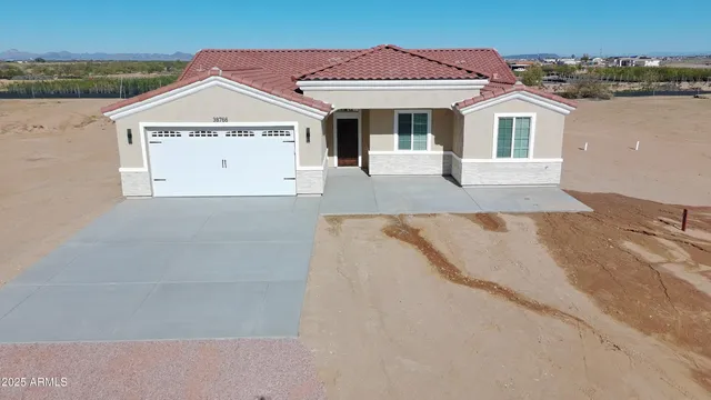 an aerial view of a house