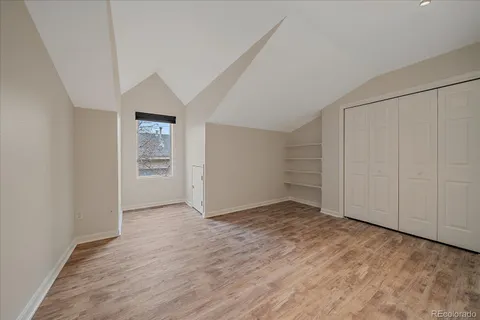 an empty room with closet