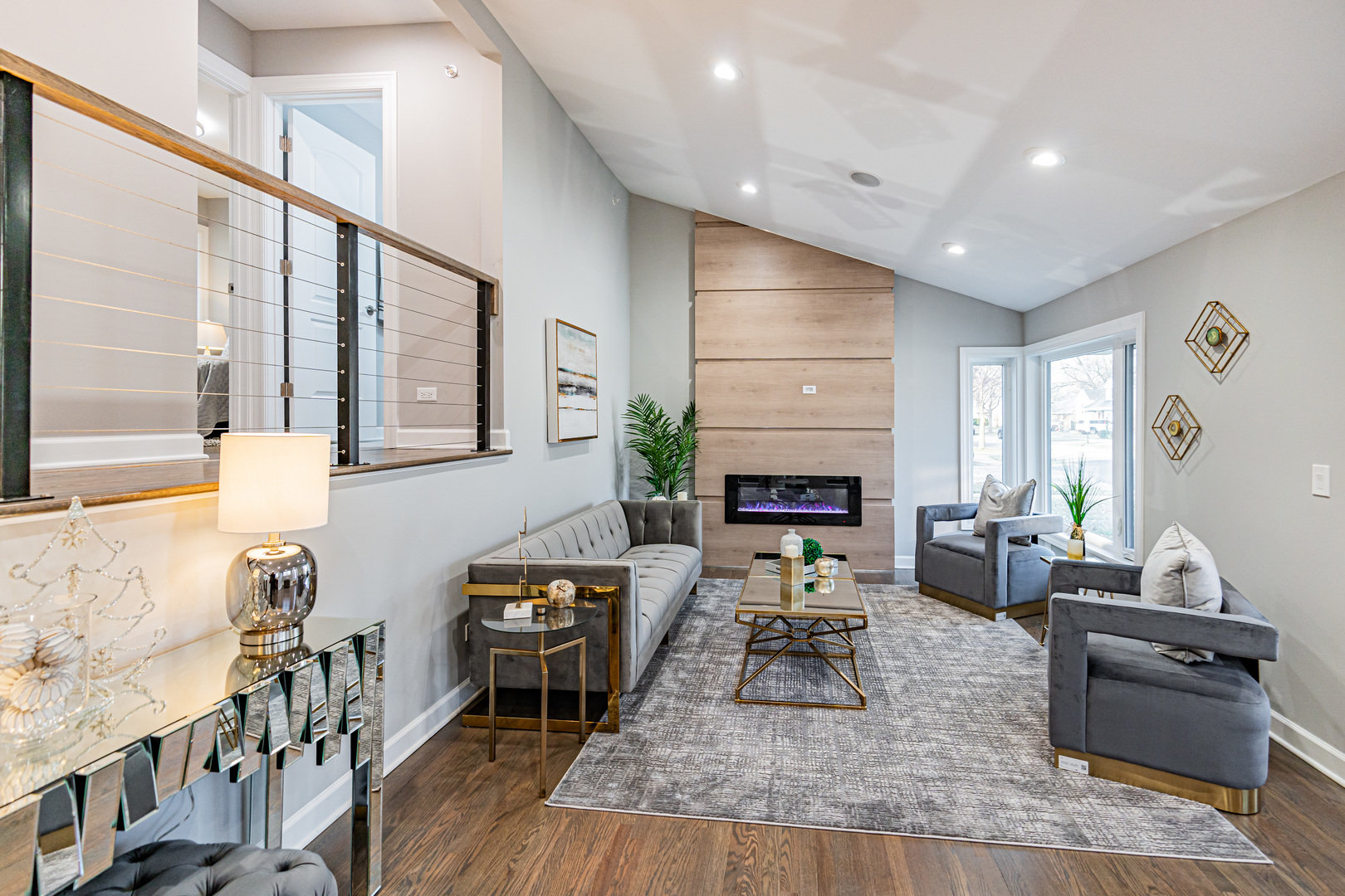 1621 South Grace Avenue Park Ridge, IL 60068 - Photo 6 of 29 a living room with furniture and a fireplace