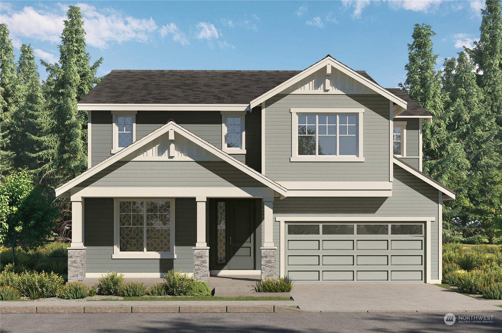 2326 242nd Place Southeast, Unit 18 Bothell, WA 98021 - Photo 1 of 1 a front view of a house with a yard and garage