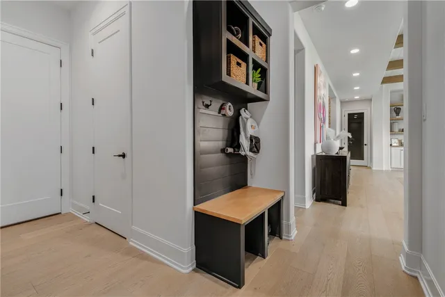 wooden floor and windows in a room
