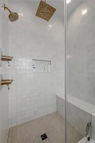 a bathroom with a shower