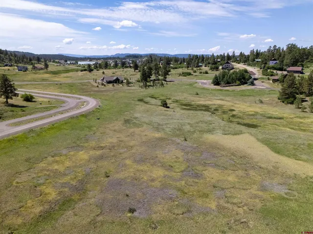 a view of a town with an outdoor space