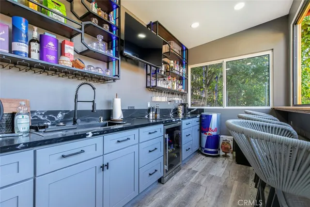 a kitchen with lots of counter top space
