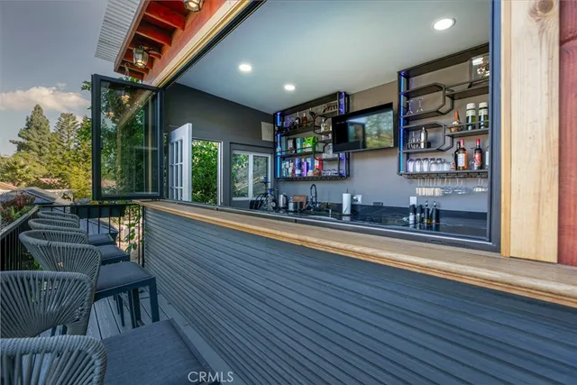 a view of outdoor space with seating area