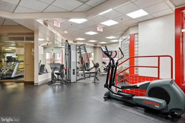 a view of a building with a street