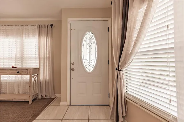 a view of an entryway with a window