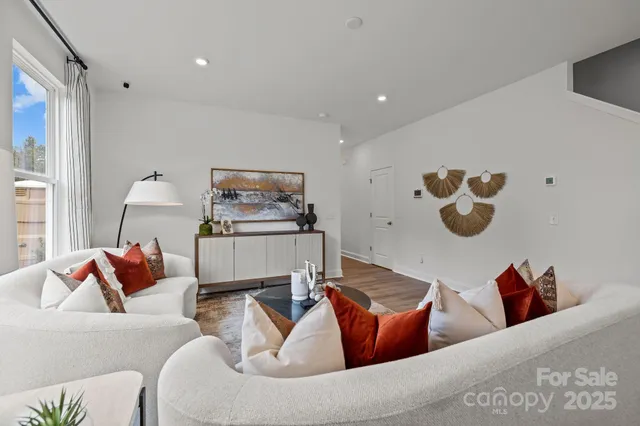 a living room with furniture