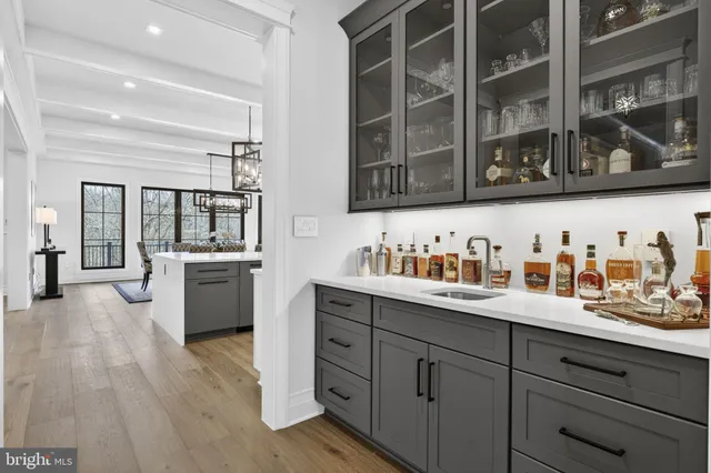 a living room with furniture potted plant and a chandelier