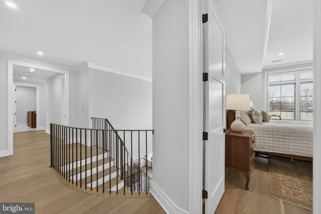 a view of a room with stairs