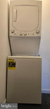 a close view of washer and dryer