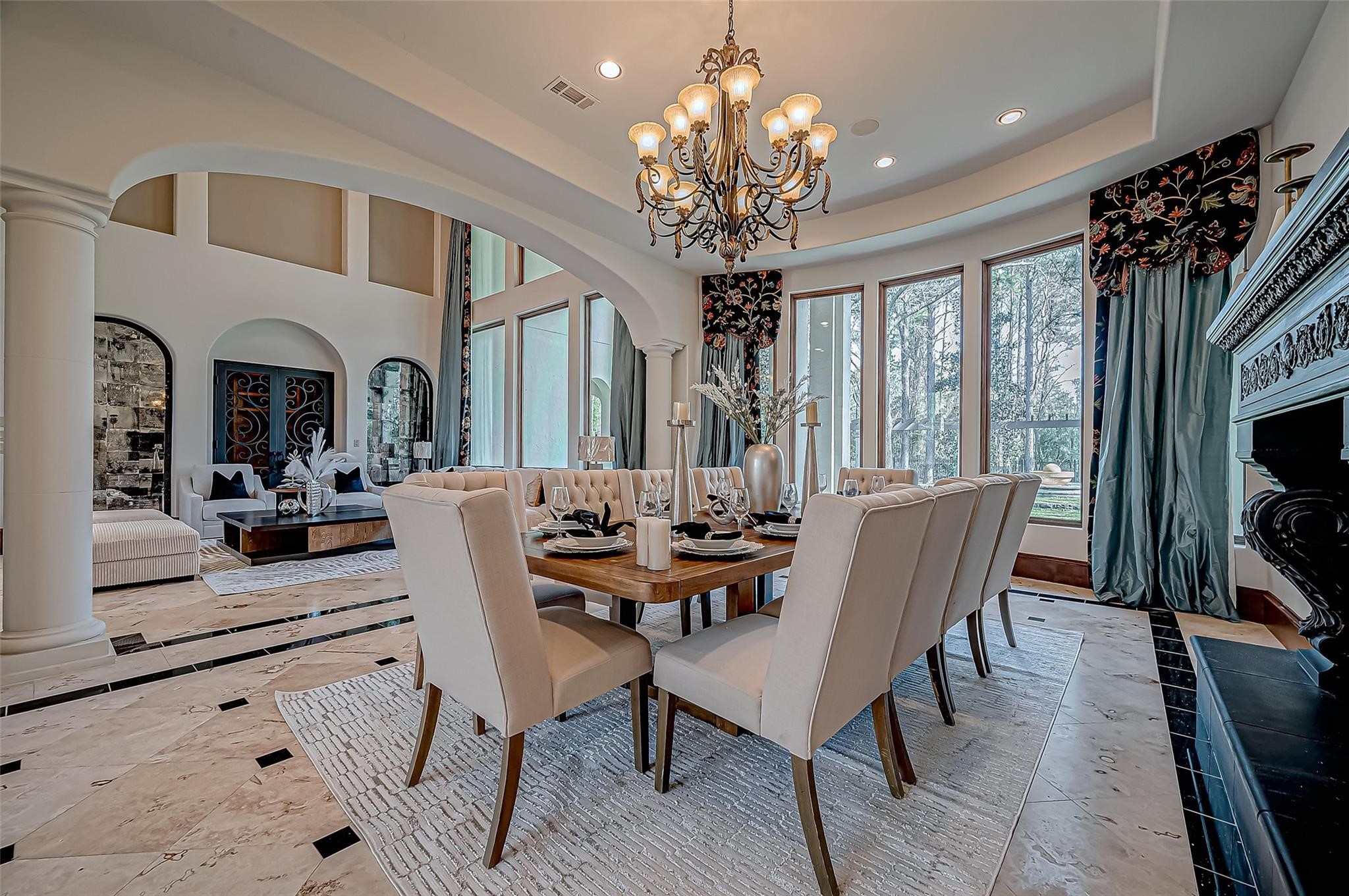 3 Congressional Circle Spring, TX 77389 - Photo 11 of 48 a view of a dining room with furniture a chandelier and wooden floor