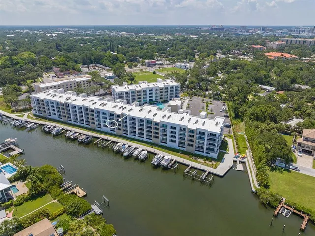 a view of a city and lake