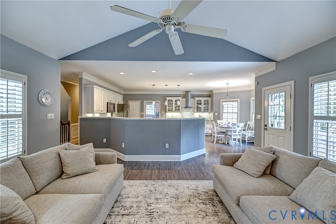 5 Red Fox Road Manakin-Sabot, VA 23103 - Photo 14 of 46 Open concept sun-filled living room featuring vaul