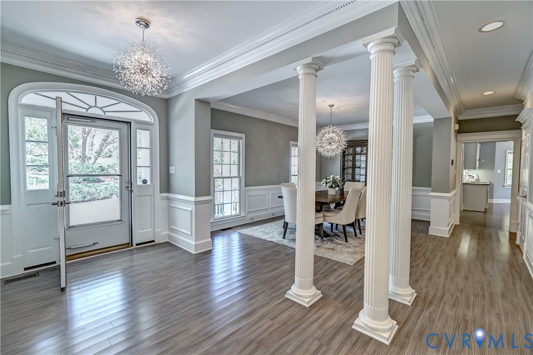 5 Red Fox Road Manakin-Sabot, VA 23103 - Photo 7 of 46 Elegant foyer & formal dining room featuring colum
