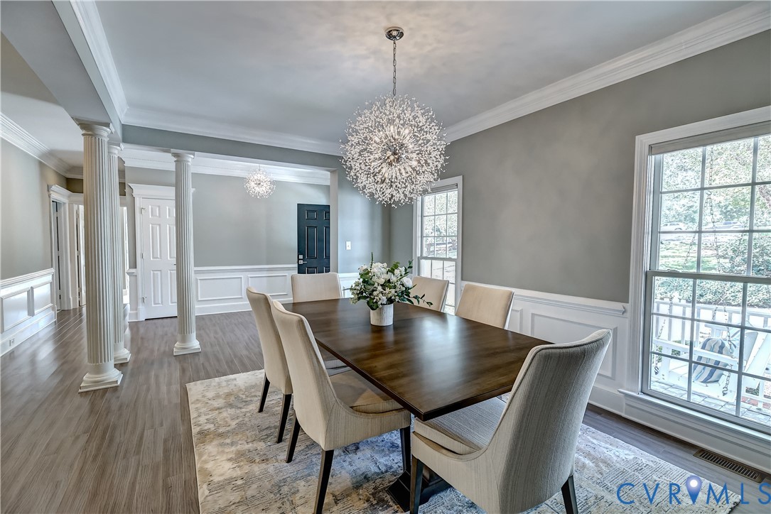 5 Red Fox Road Manakin-Sabot, VA 23103 - Photo 8 of 46 Elegant foyer & formal dining room featuring colum