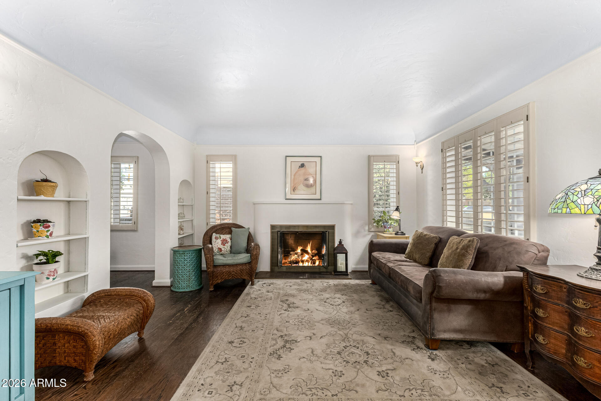 334 West Roma Avenue Phoenix, AZ 85013 - Photo 14 of 51 a living room with furniture and a fireplace