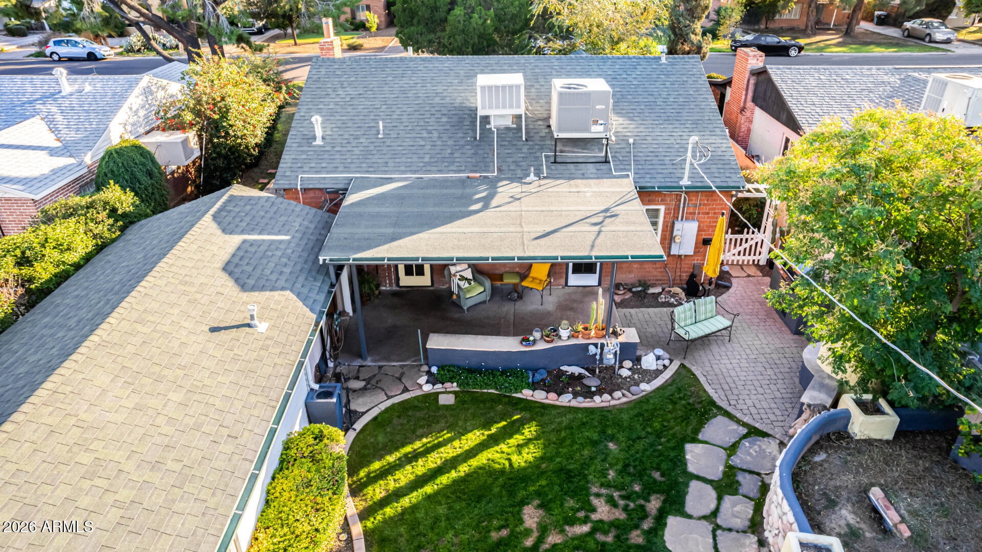 334 West Roma Avenue Phoenix, AZ 85013 - Photo 46 of 51 an aerial view of a house with outdoor space patio and swimming pool