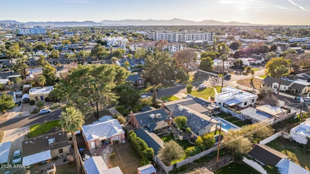an aerial view of a city with lots of residential buildings