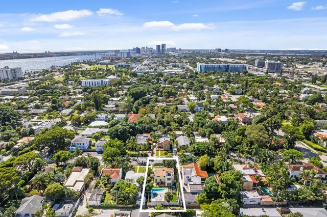 an aerial view of a city