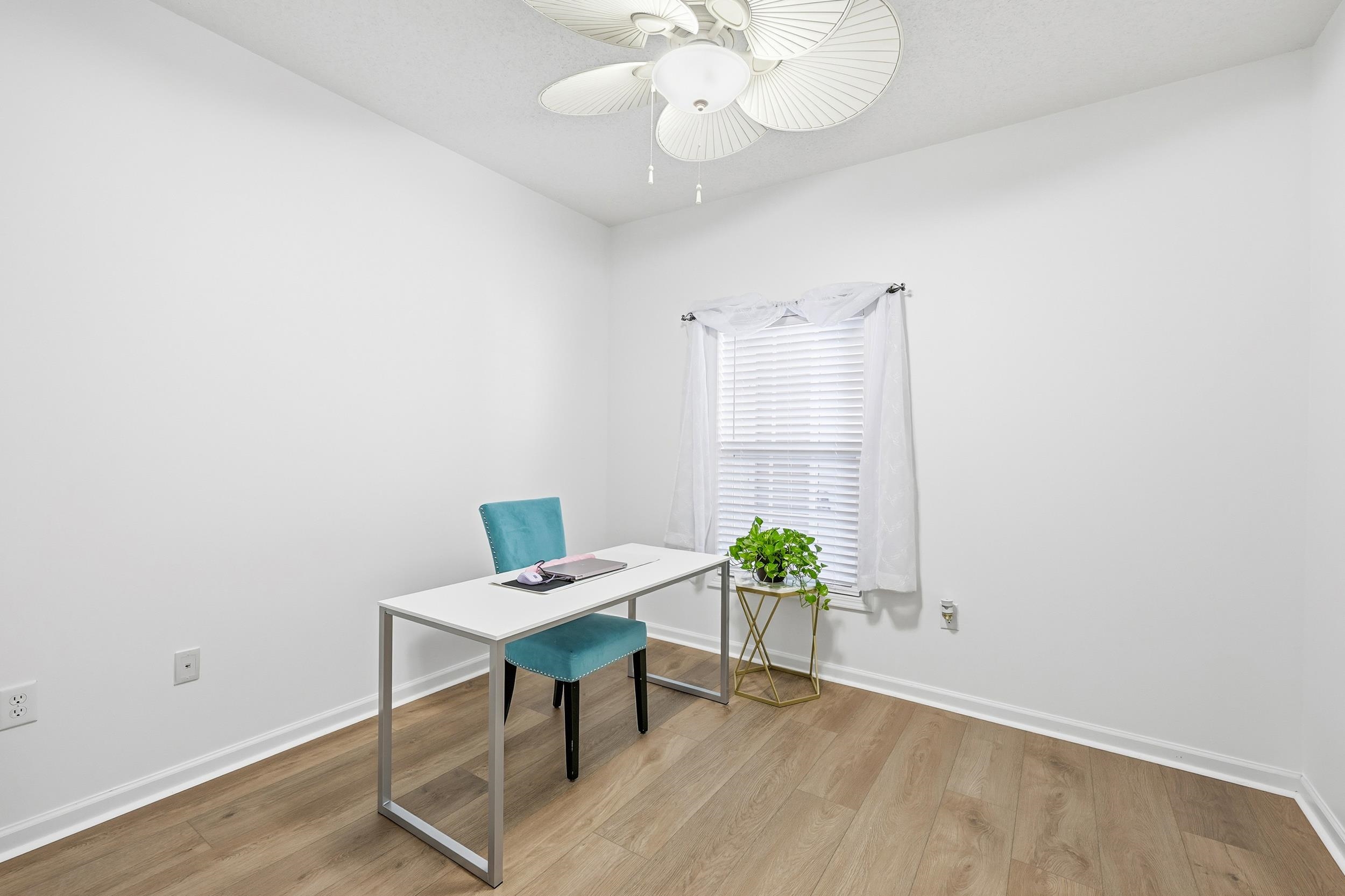 5870 Longwood Drive, Unit 203 Murrells Inlet, SC 29576 - Photo 7 of 32 Office with light wood-style flooring and ceiling fan